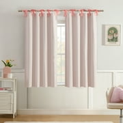 Ecologee Jill 100% Blackout Tie Top Single Indoor Curtain Panel, Coral, 38" W x 63" L