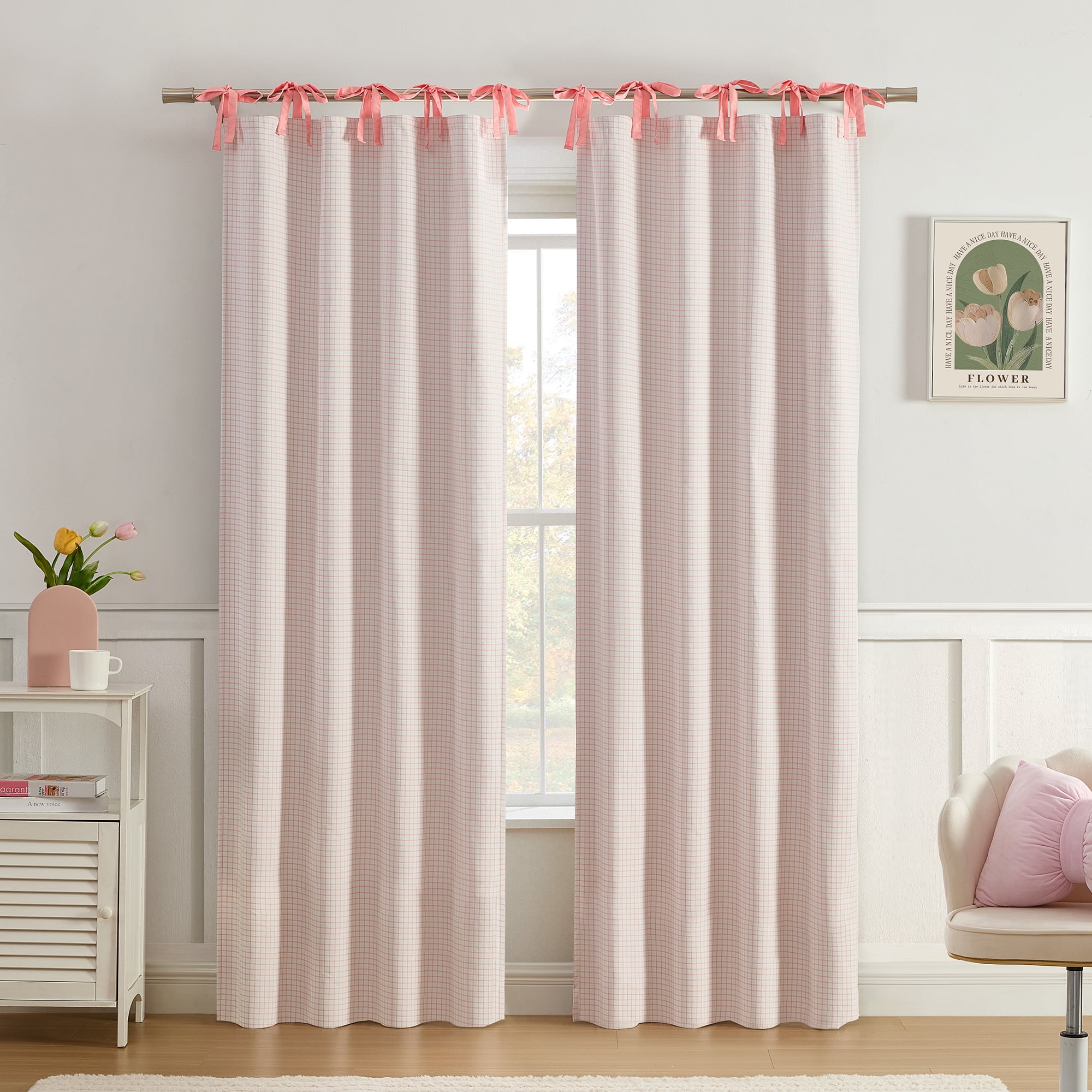 Ecologee Jill 100% Blackout Tie Top Single Indoor Curtain Panel