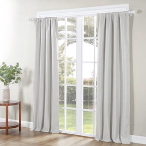 Ecologee Textured 100% Blackout Indoor Curtains 2 Pack Panel Set - 100% Recycled, Ivory, 40" W x 63" L