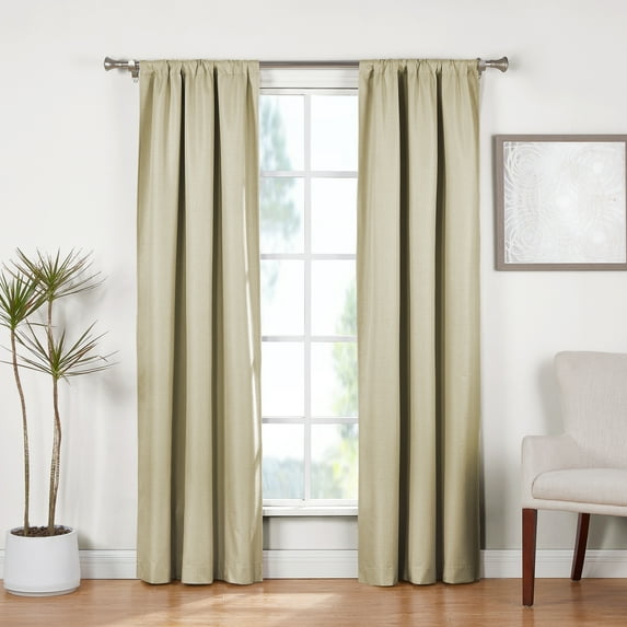 Ecologee Wakefield Textured 100% Blackout Rod Pocket Indoor Curtain Panel Pair, Gold, 37" W x 84" L