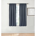 thumbnail interactive-video image 1 of Ecologee Wakefield Textured 100% Blackout Rod Pocket Indoor Curtain Panel Pair, Navy, 37" W x 63" L, 1 of 7