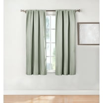 Ecologee Wakefield Textured Total Blackout Rod Pocket Curtain Panel Pair, Sage, 37" W x 63" L