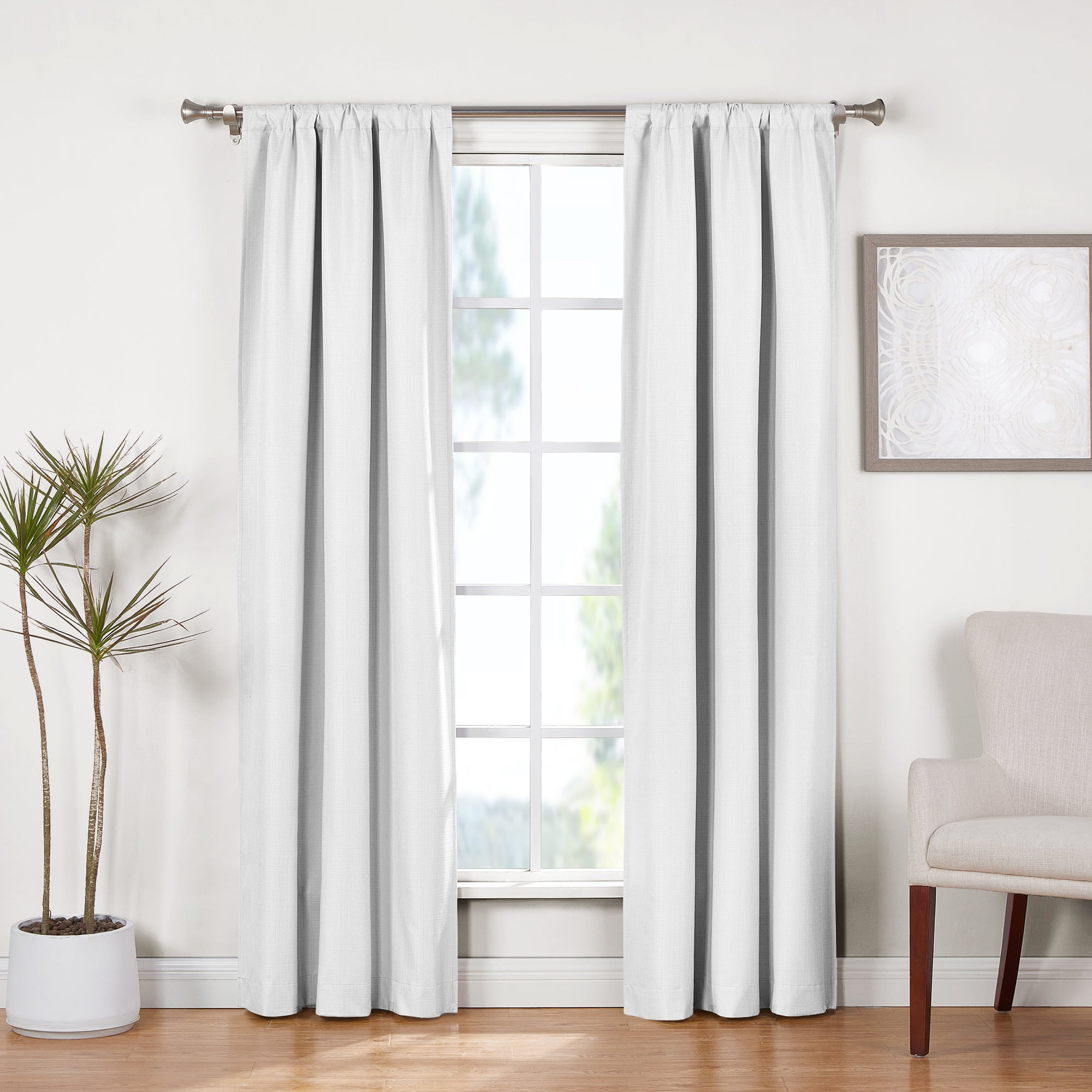 Eclipse Corte Solid Blackout Curtain, Panel Pair, Vanilla Eclipse Corte Solid Blackout Curtain, Panel Pair, Vanilla