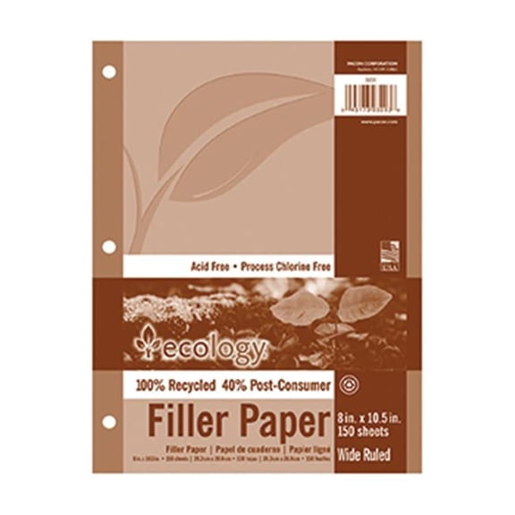 Ecology Recycled Filler Paper Pack Wide Ruled