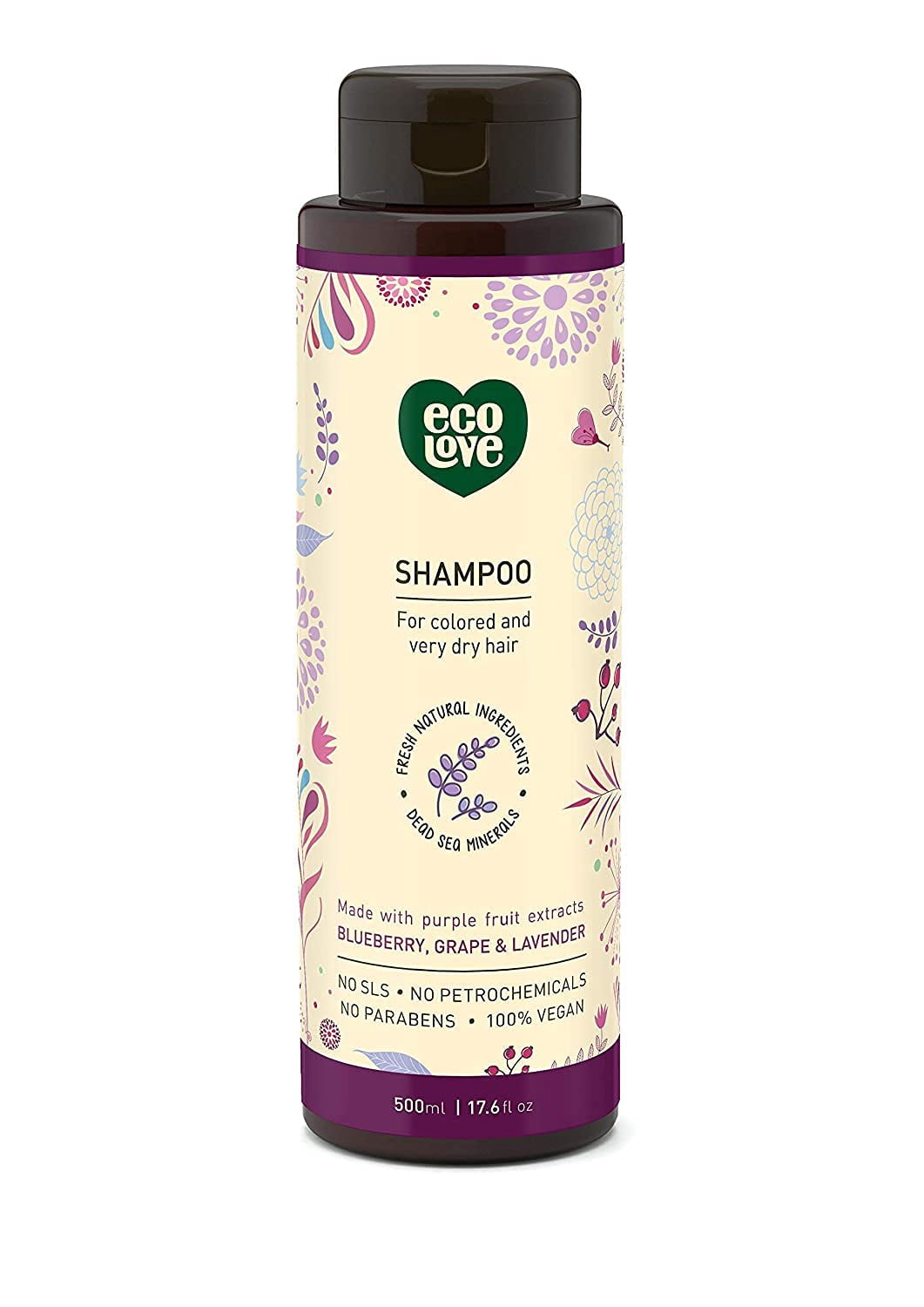 Ecolove 2131035 17.6 fl oz Purple Fruit Shampoo for Colored & Very Dry ...