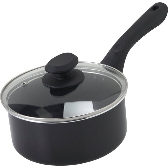 Ecolution Artistry Nonstick Sauce Pan, Easy To Clean, Comfortable Handle, Even Heating, Dishwasher Safe Pots and Pans, 2-Quart, Black