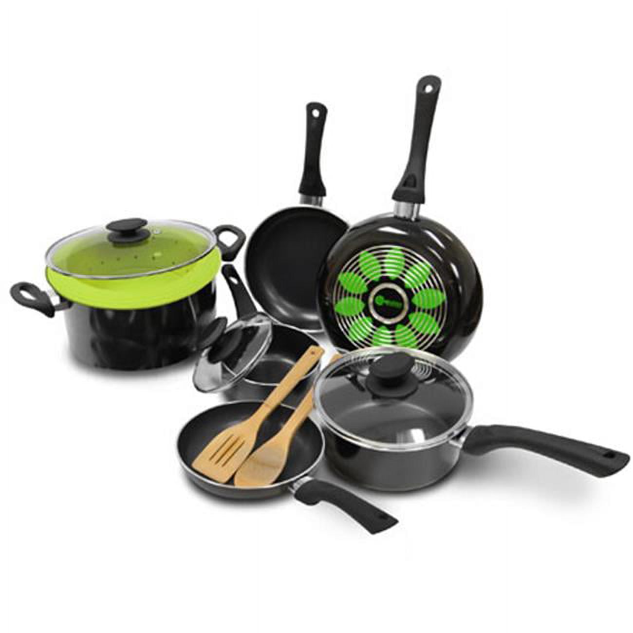 Ecolution EABK1212 Artistry 12Piece Ecofriendly Cookware Set Black