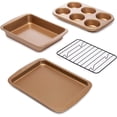 thumbnail image 1 of Ecolution Non-Stick Toaster Oven Bakeware Set, 4 Piece, Carbon Steel, Easy to Clean and Perfect for Single Servings, Copper, 1 of 4