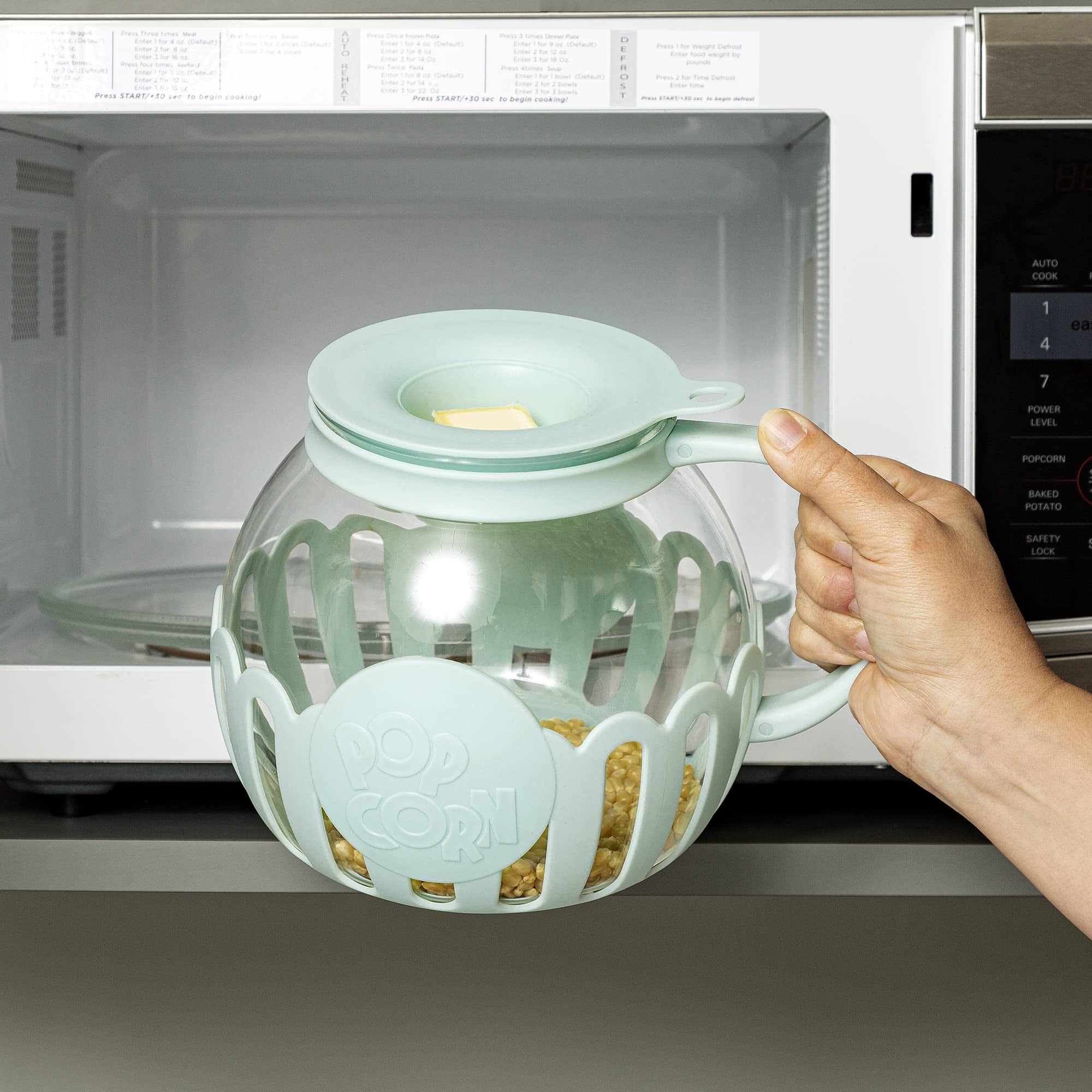 Ecolution Patented MicroPop Microwave Popcorn Popper with Temperature