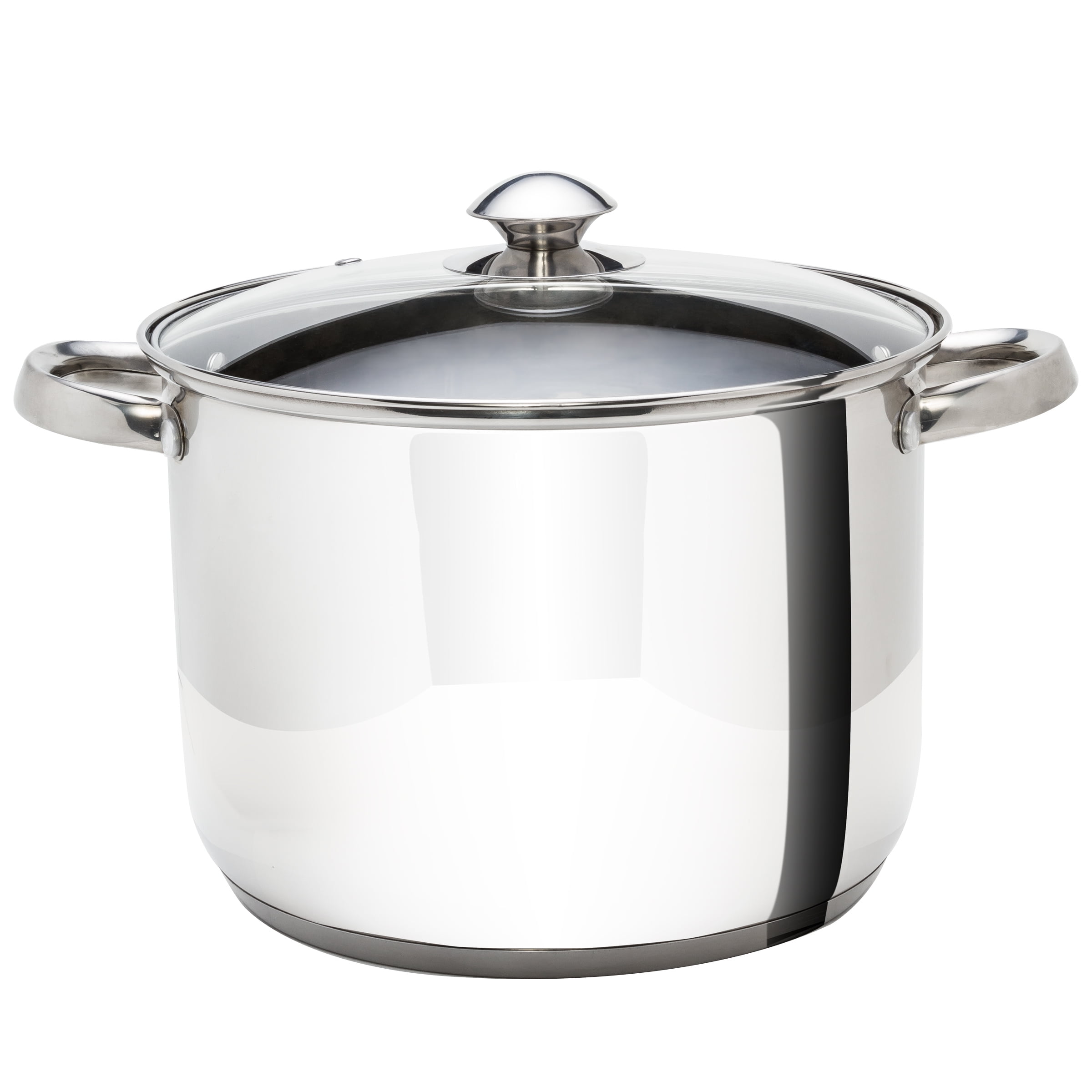 Ecolution 6 Qt. Stainless Steel Stock Pot Encapsulated Bottom Matching  Tempered