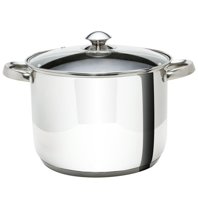 Ecolution Pure Intentions Stockpot, with Tempered Glass Lid, 8 Quarts, Stainless Steel