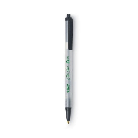 "Ecolutions Clic Stic Ballpoint Pen, Retractable, Medium 1 Mm, Black Ink, Clear Barrel, Dozen | Bundle of 2 Dozen"