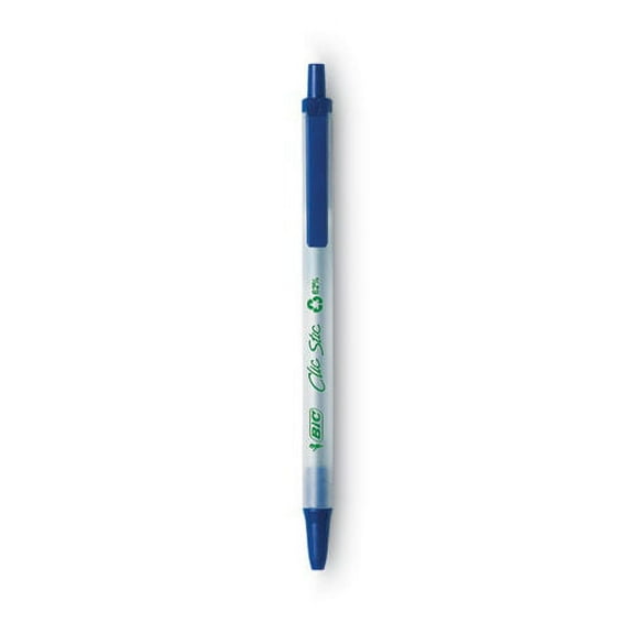 Ecolutions Clic Stic Ballpoint Pen, Retractable, Medium 1 Mm, Blue Ink, Clear Barrel, Dozen | Bundle of 2 Dozen