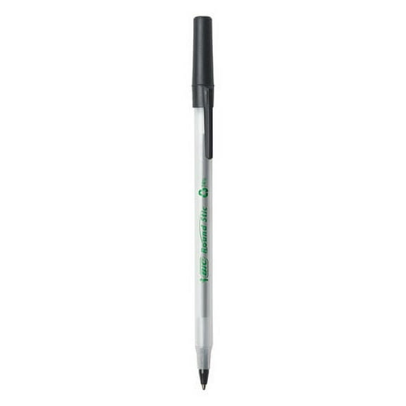 Ecolutions Round Stic Ballpoint Pen Value Pack, Stick, Medium 1 Mm, Black Ink, Clear Barrel, 50/pack | Bundle of 10 Packs