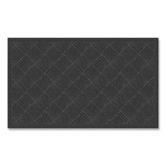 Ecomat Crosshatch Entry Mat, 36 x 60, Charcoal | Bundle of 2 Each