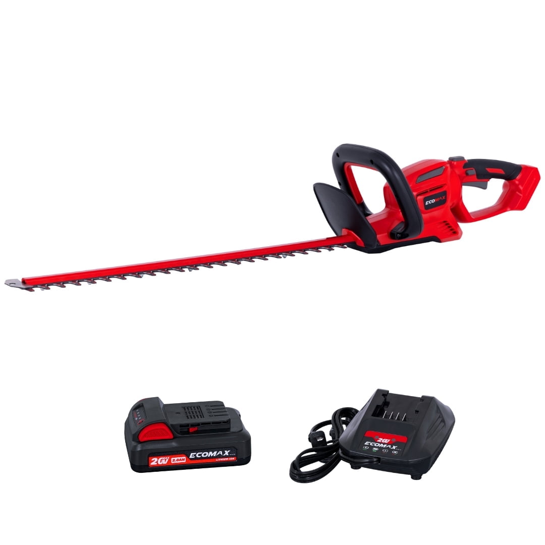 Ecomax EMA2004-003A 20V Cordless Hedge Trimmer 24" – Rechargeable Battery-Powered Garden Trimming Tool with Charger
