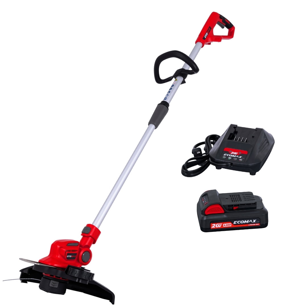 Ecomax EMA2003-002A 20V Cordless Pivoting-Head String Trimmer & Edger Includes 2.0Ah Battery & Charger