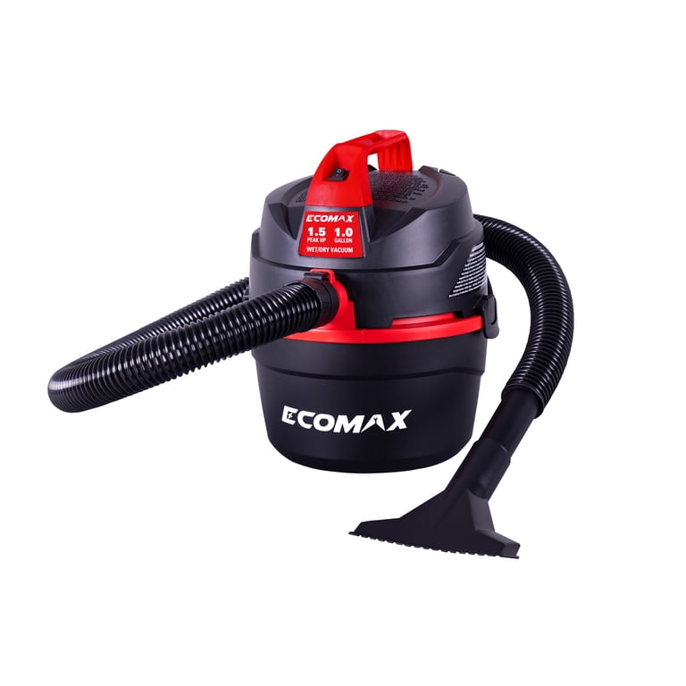 Ecomax 1 Gallon Compact Wet/Dry Vacuum, 1.5 HP Portable with Long