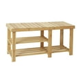 thumbnail image 1 of Ecomex 33.6" Bamboo Shoe Rack Bench, 3-Tier Shoe Organizer for Entryway Hallway - Nature, 1 of 7