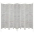 thumbnail image 1 of Ecomex 8 Panels Louver-Design Wood Room Divider Folding Screen (White), 1 of 7
