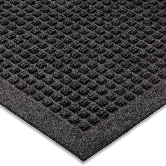 Ecomills Dirt Trapper Door Mat, Absorbent Indoor/Outdoor Entrance Mat, Low Profile, Rubber Backing, 18" x 30", Charcoal