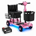 thumbnail image 1 of Ecomobi 4 Wheel Foldable Mobility Scooter for Senior with Removable Dual Lithium Battery, 41 lbs Lightweight Powered Wheelchair for Adult,300 lb Capacity,Travel Scooter for Elderly,Pink, 1 of 9