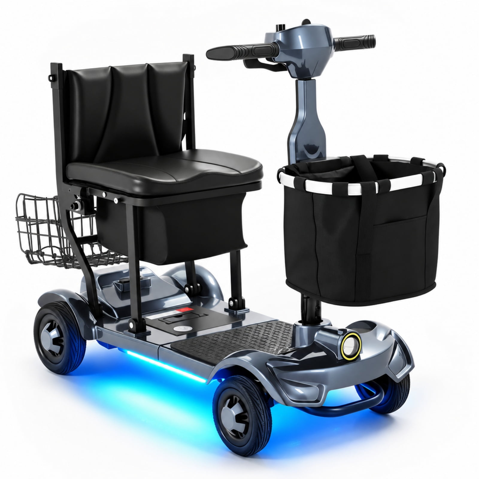 Ecomobi 4 Wheel Foldable Mobility Scooter for Senior with Removable Lithium Battery