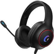 Ecomoment Gaming Headset for PC, PS5, PS4, Xbox Series X/S, Xbox One, Switch, Mac, Xbox Headset with Noise Canceling Mic, Wired over-Ear Gaming Headphones with LED Light&7.1 Surround Sound,Black