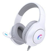Ecomoment Gaming Headset for PC, PS5, Xbox Series X/S, Xbox One, Switch, MAC, Xbox Headset with Noise Canceling Microphone, Wired Over-Ear Gaming Headphones with LED Light&7.1 Surround Sound