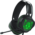 thumbnail image 1 of Ecomoment Gaming Headset for PC, PS5, Xbox Series X/S, Xbox One, Switch, MAC, Xbox Headset with Noise Canceling Microphone, Wired Over-Ear Gaming Headphones with RGB Light&Bass Surround，Green, 1 of 7