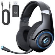 Froura Wireless Gaming Headsets for PS5 PC Switch PC with Bluetooth 5.2, 2.4 GHz USB Gaming Headphones with Detachable Microphone, 40H Battery Life, 3.5mm Wired for Xbox Series,Black