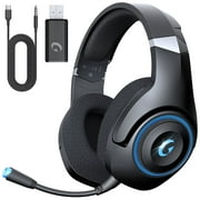 Ecomoment Wireless Gaming Headsets for PS5 PC Switch PC with Bluetooth 5.2, 2.4 GHz USB Gaming Headphones with Detachable Microphone, 40H Battery Life, 3.5mm Wired for Xbox Series,Black