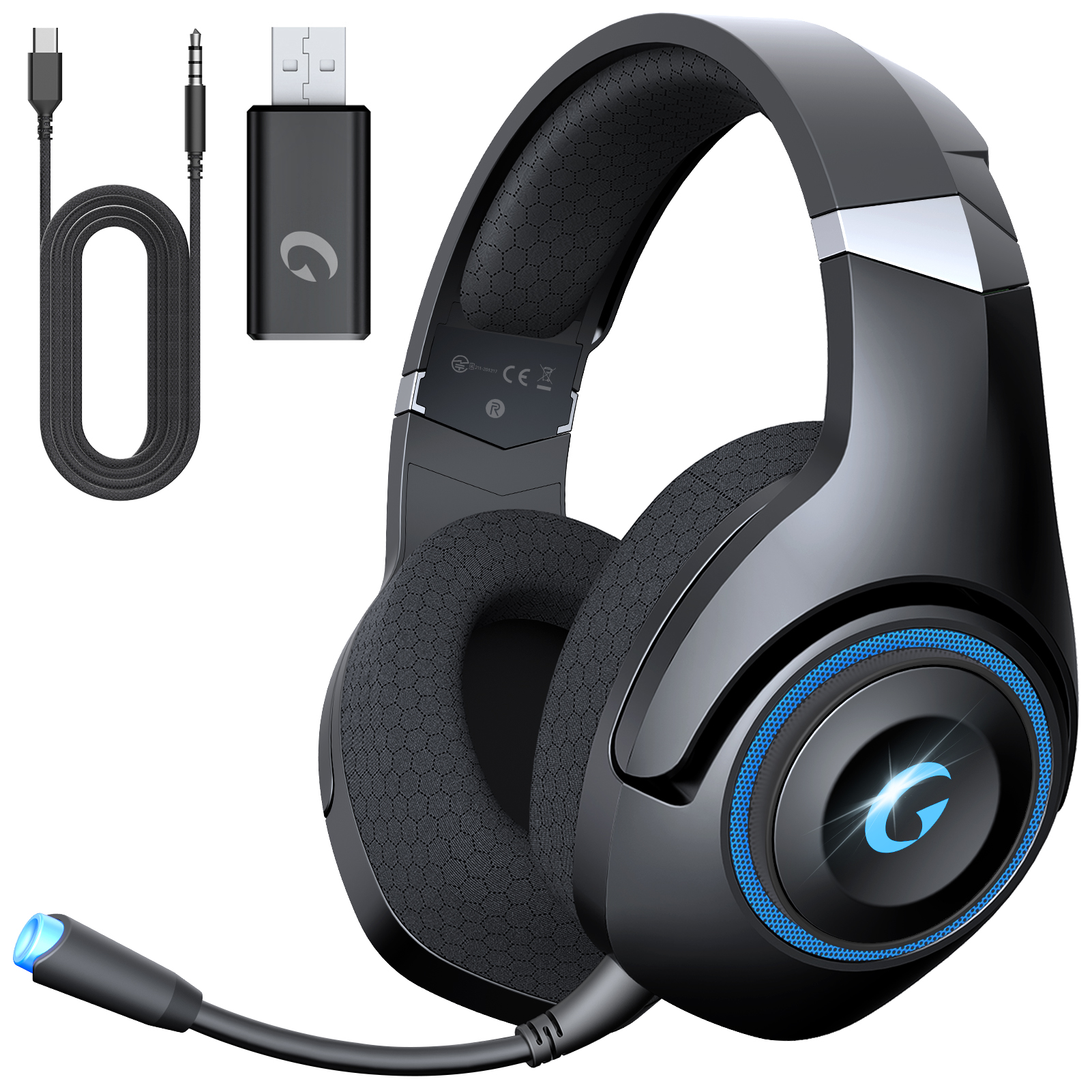TATYBO WT3 Wireless Gaming Headset For PS5, PS4, PC, Switch – 2.4GHz Low Latency Over-Ear Headphones