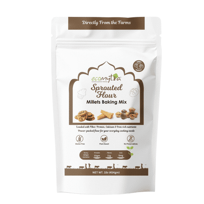 Ecomytra Sprouted Millets Baking Mix - Gluten Free Pancake & Bread Blend - 1lb
