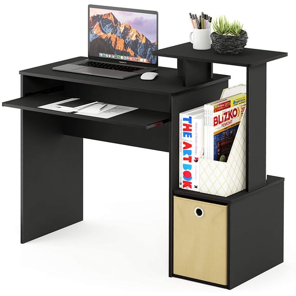 Econ Multipurpose Home Office Computer Writing Desk, Black/Brown