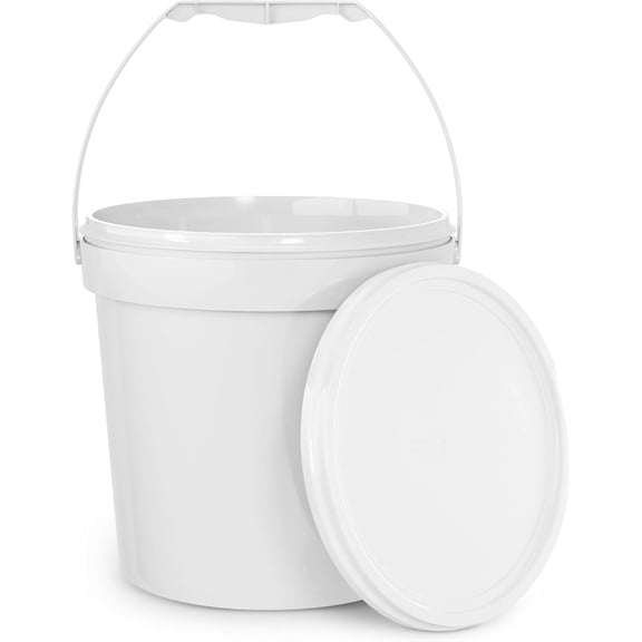 EconoHome 1 Gallon Food Grade Round Plastic Bucket - Food Storage Deli Containers with Lids Ideal for Ice Cream, Soup, and Prep Containers - BPA-Free - 5 hukfga