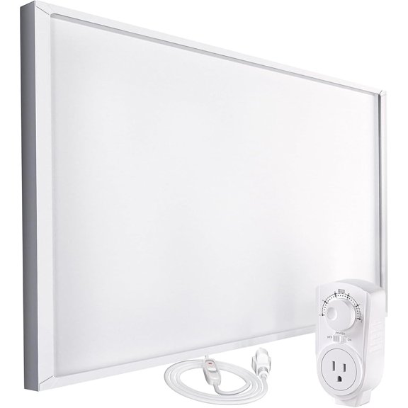 EconoHome 250W Infrared Wall Heater - with Plugin Stat - Radiant Wall Heaters - Quick & Even Heat Distribution, Silent Fanless Operation, Thin & Sleek Profile - Overheat Protection Feature