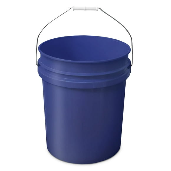 EconoHome 5-Gallon Dark Blue Bucket Pail Container Without Lid | Metal Handles with Plastic Grip for Easy Carrying | Easy Stack | Heavy-Duty Extra Durable | Food Grade | BPA Free - 3 Pack