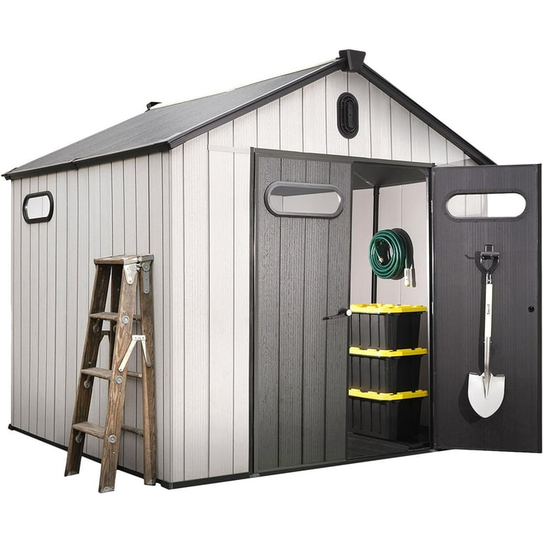 EconoHome 8x8 ft Waterproof Outdoor Shed with Heavy-Duty Resin