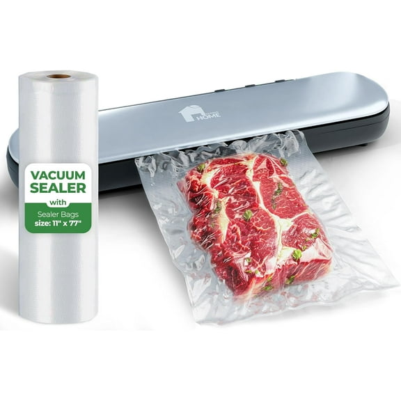 EconoHome Cordless Food Vacuum Sealer Machine - Rechargeable & Portable Sous Vide Vacuum Sealer with Built-In Cutter - Seals in 10 Seconds - 11.8" Width with 3 Sealing Modes & 1 Bag Roll 77" x 11"