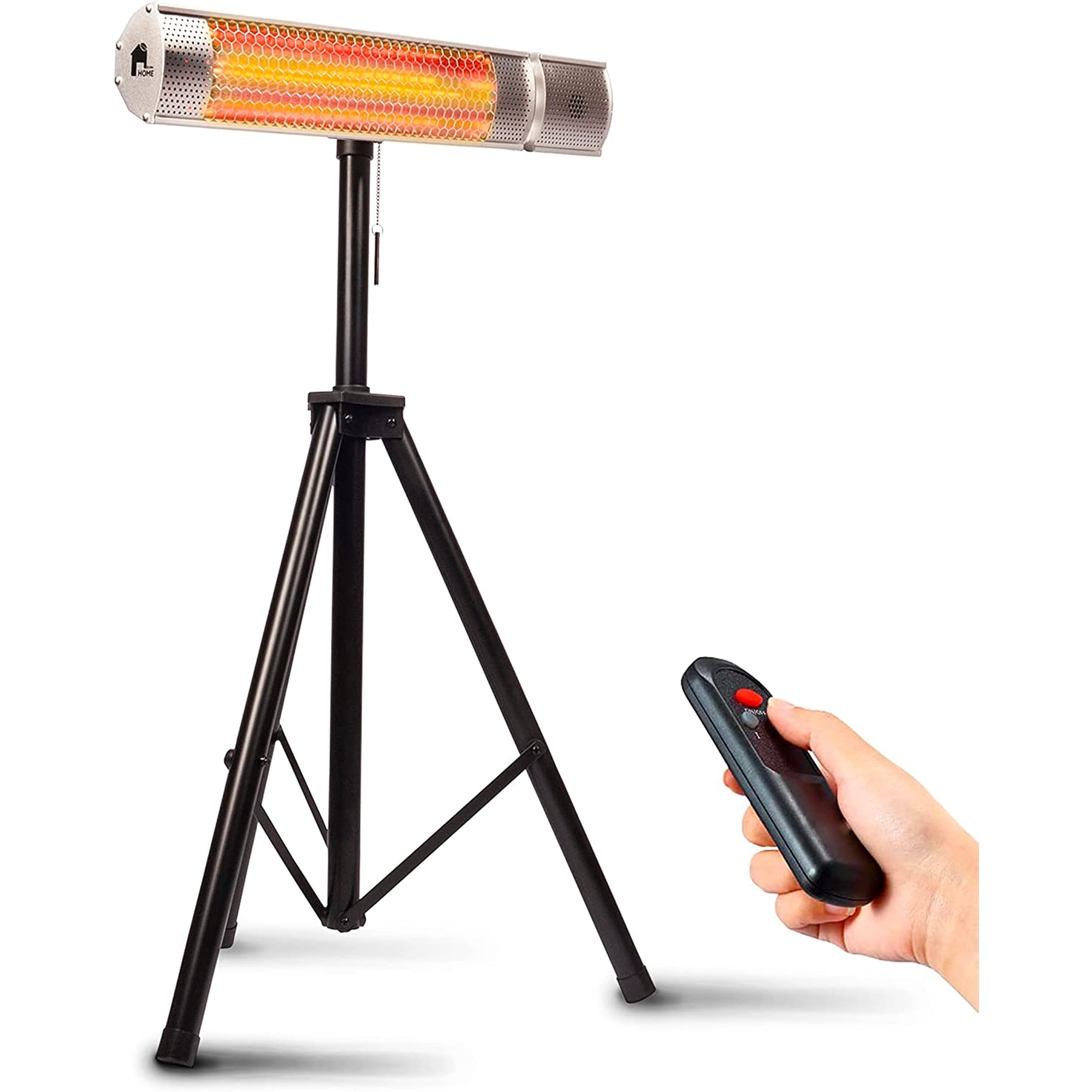 EconoHome Electric Outdoor Heater - Infrared heater Outdoor and Indoor  usage - IP65 Dustproof and Waterproof Wall-mounted/Tripod infrared Patio  Heater with Remote Control - 750-1500 Watts Halogen Lamp - Walmart.com