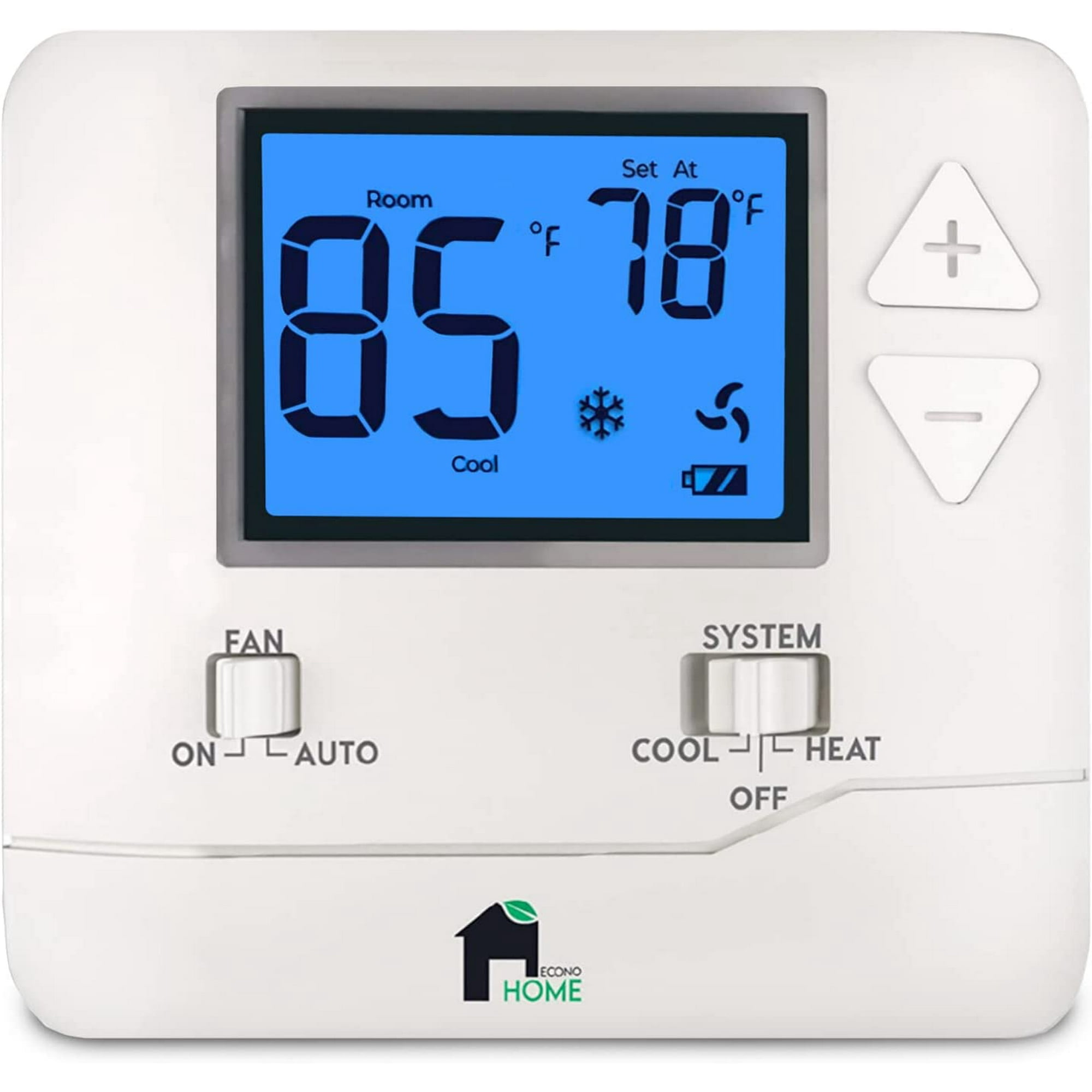 EconoHome Non-Programmable Thermostat for Home - Heat u0026 Cooling Temperature  Control - Easy to Install - Digital Thermostat for Central Gas, Oil,  Electric Furnaces, Single Stage Systems - Walmart.com