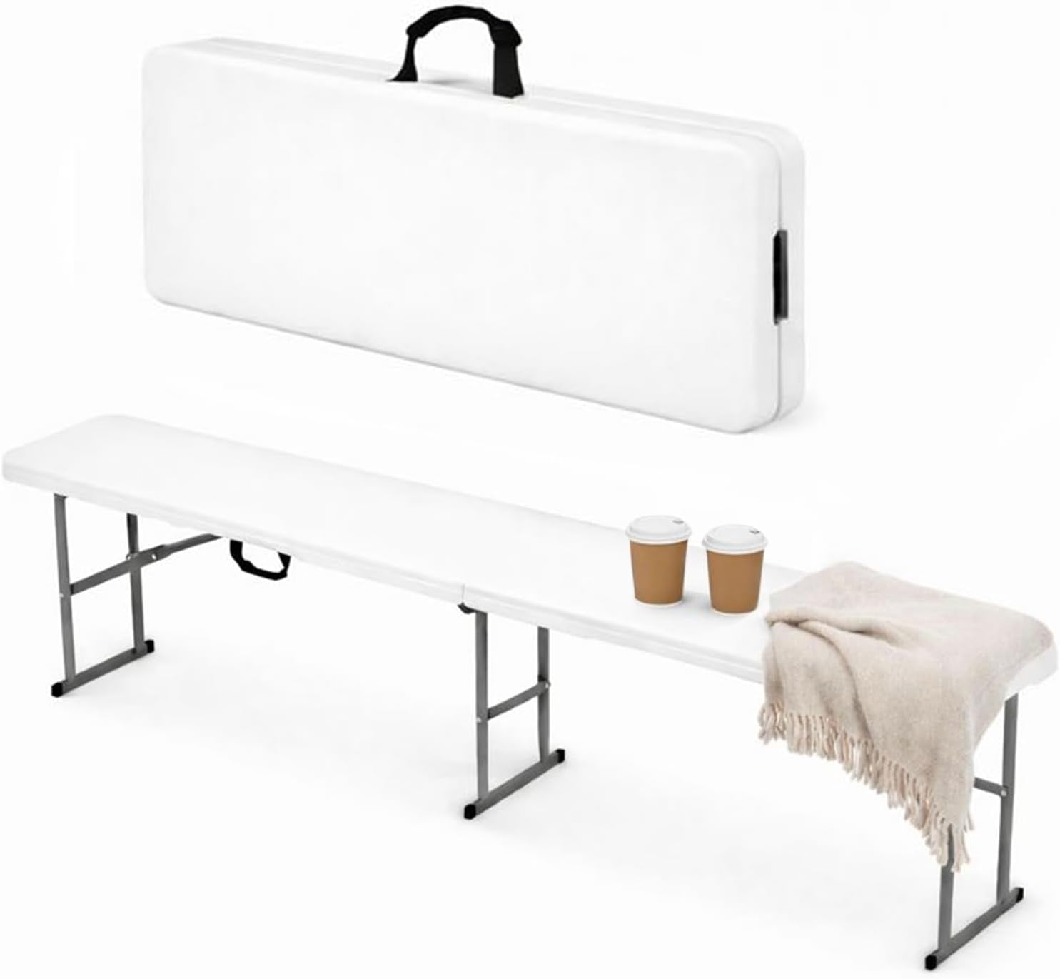 Portable Bench Frame EconoHome, Portable Folding Bench, 6 ft, Heavy-Duty White - Walmart.com
