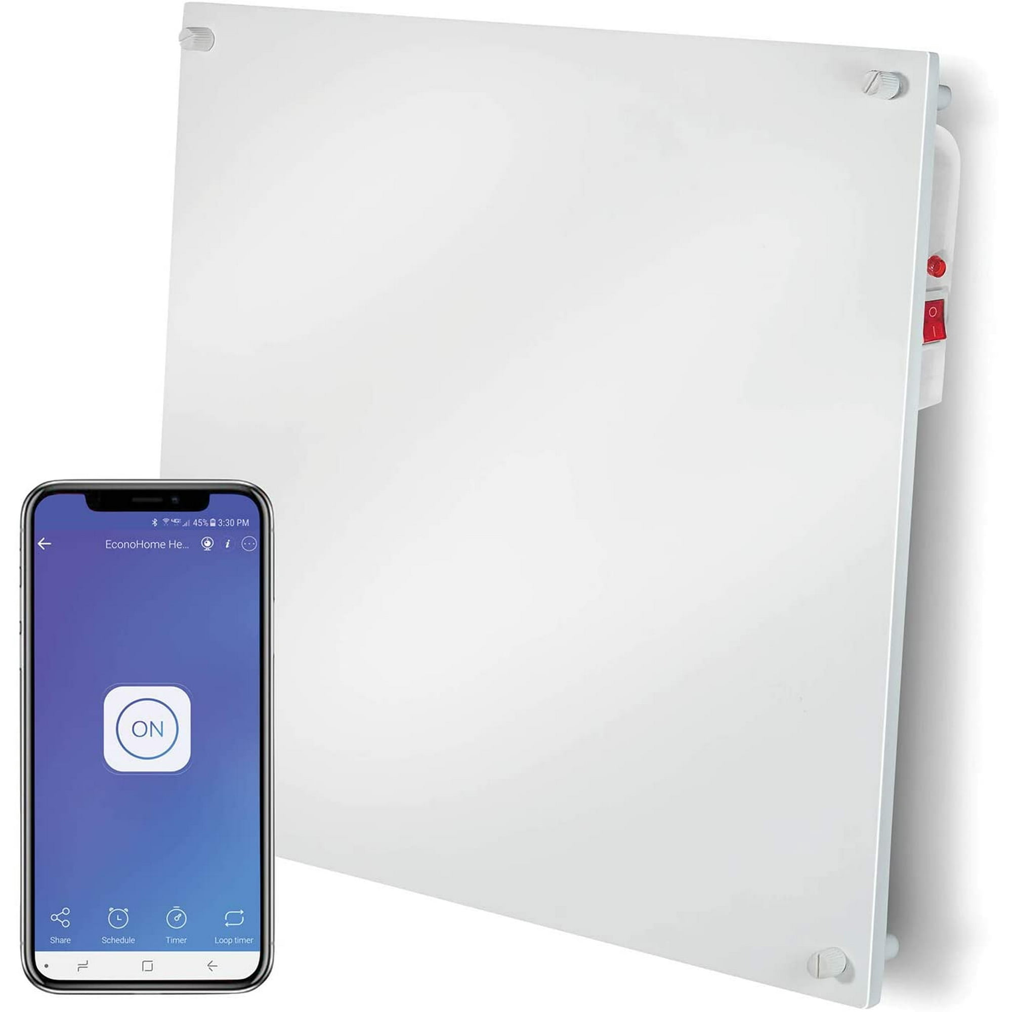 EconoHome Wall Mount Smart Space Heater Panel - Pairs with eWeLink App -  400W Convection Heater - For 120 Sq Ft Room - 120V - Save Up to 50% of  Electric Heating Cost -with Overheat Protection - Walmart.com