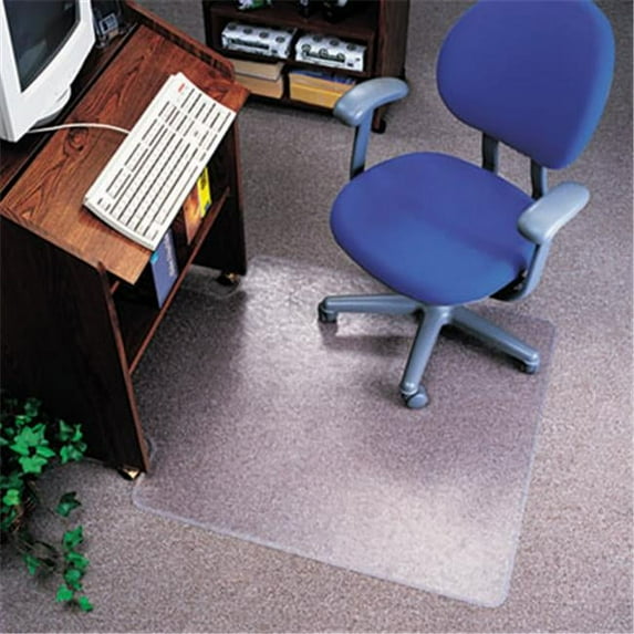 EconoMat No Bevel Chair Mat for Low Pile Carpet, 36w x 48h, Clear