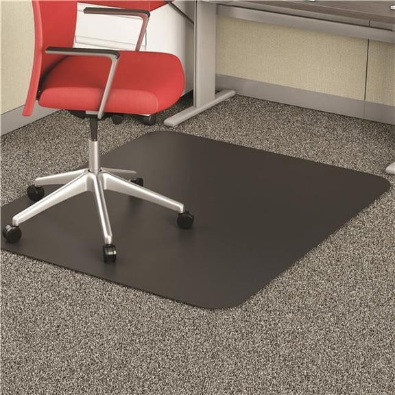 EconoMat Vinyl Studded Rectangle Chair Mat, Black - 45 x 53 in.