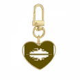 thumbnail image 1 of Econoc Reflection Urban Landscape Architectural Signs Gold Heart Keychain Metal Keyring Holder, 1 of 3