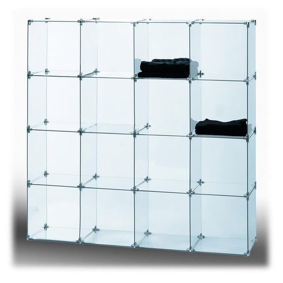 Econoco 10-inch Tempered Glass Storage Cubbies with NO Connectors Included (Set of 10)