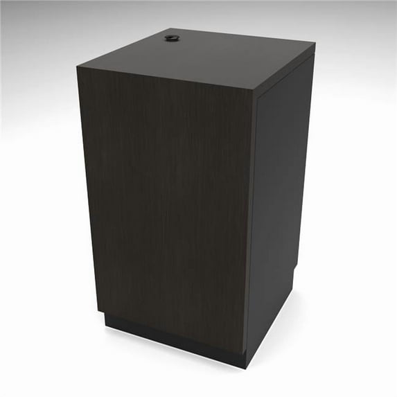 Econoco 24 in. Cash Wrap Retail Counter, Matte Black with Black Woodgrain Top