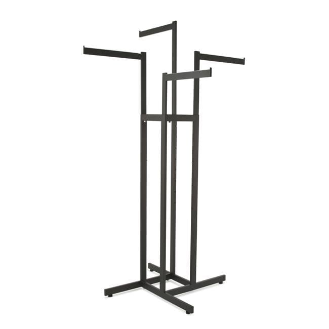 Econoco 4 Way Adjustable Height Clothes Rack, 4 Blade Arms, Black Metal ...